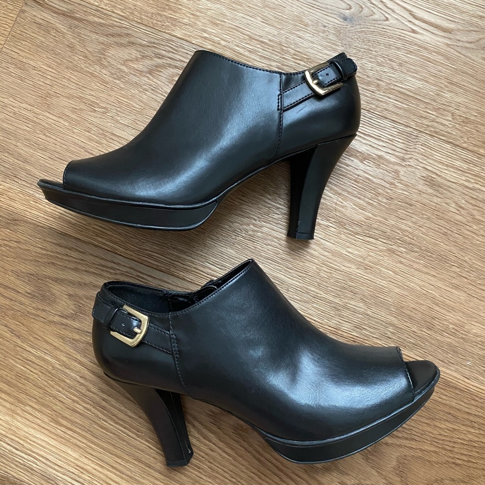 Naturalizer Daring Black Peep Toe Boot